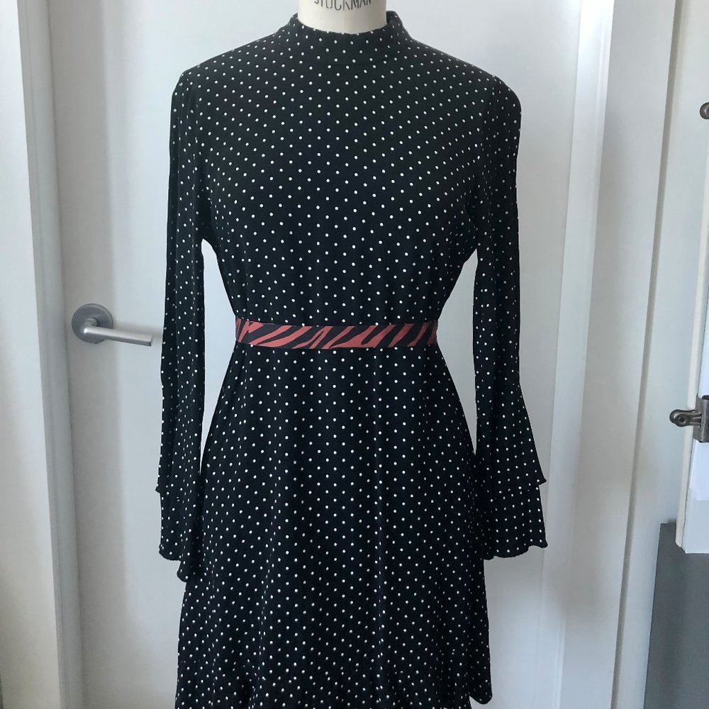 Polkadot ZARA dress long flare sleeves